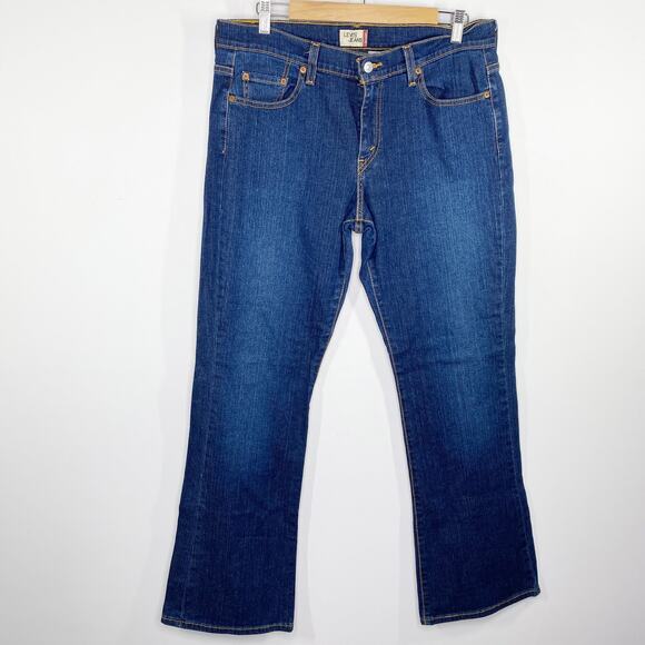 Levi's 515 Bootcut Dark Wash Blue Cotton Blend Denim Jeans Women's Size 10M - Picture 1 of 9